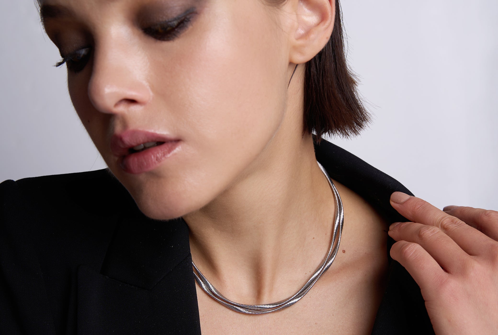 Tuscany Silver Collana In Argento 925 Con Pendente Rettangolare In Madreperla Multicolore - Catena Regolabile 41-46 Cm - Gioiello Donna