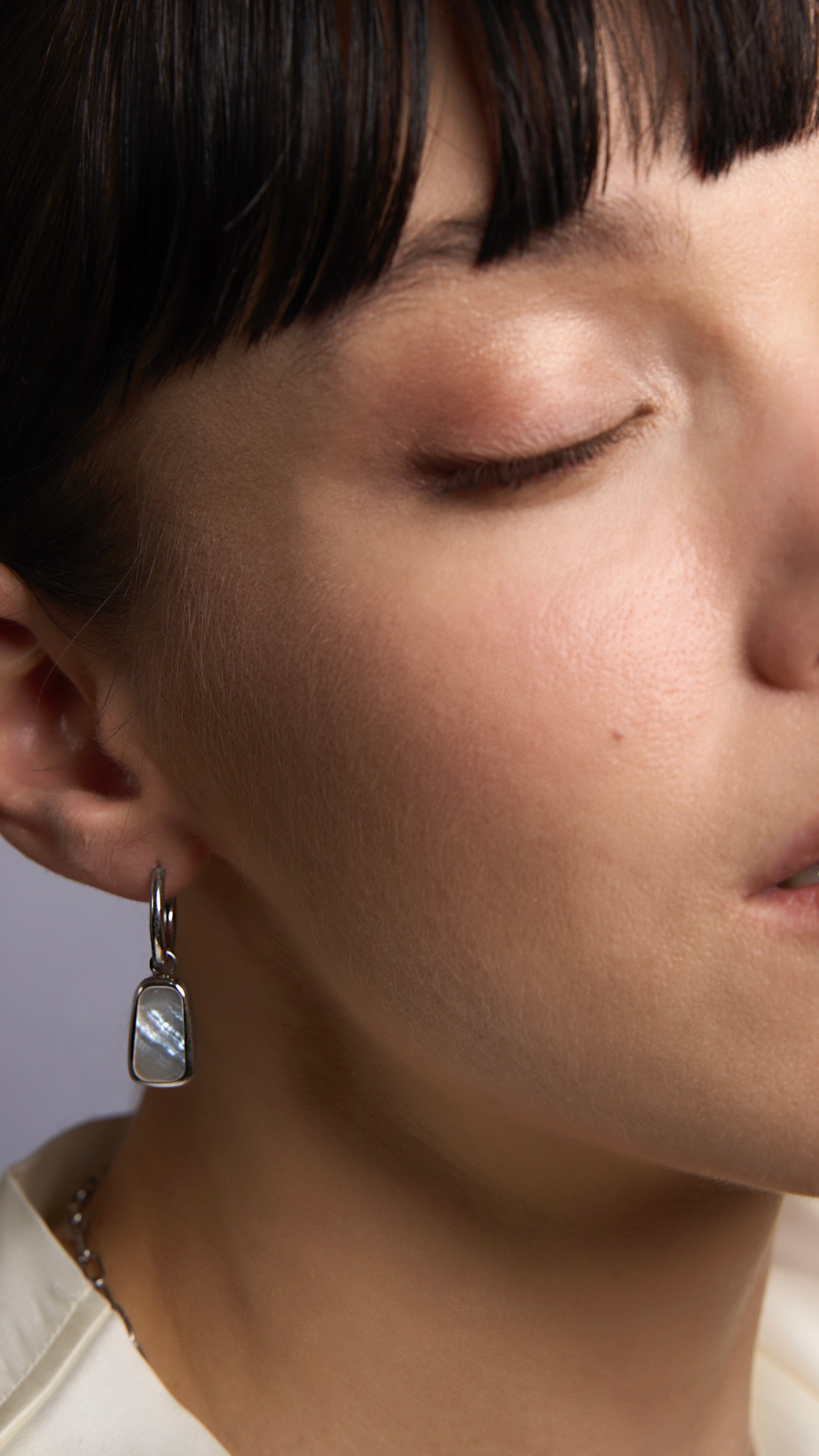 Shell - stainless steel and shell earrings