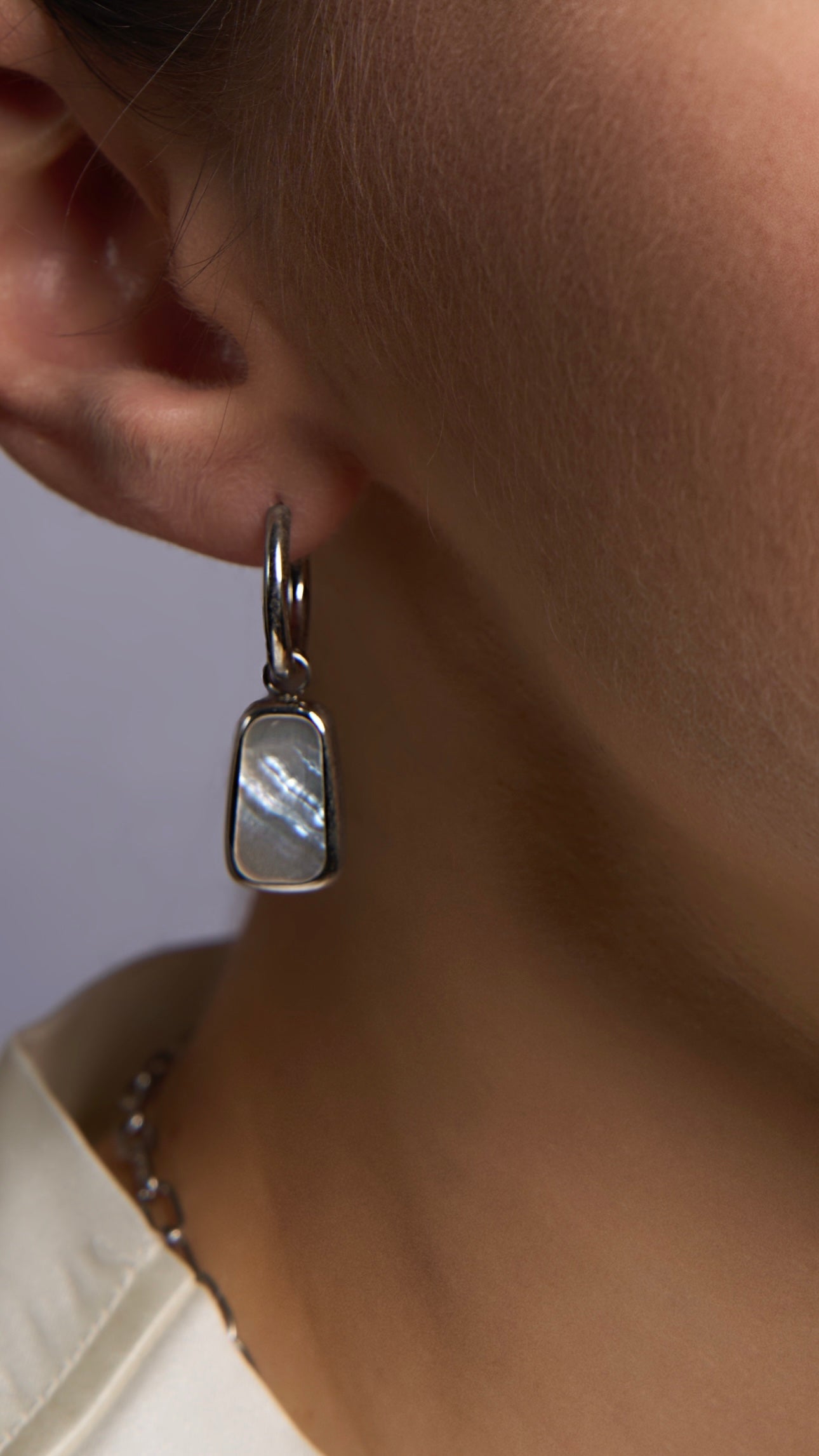 Shell - stainless steel and shell earrings