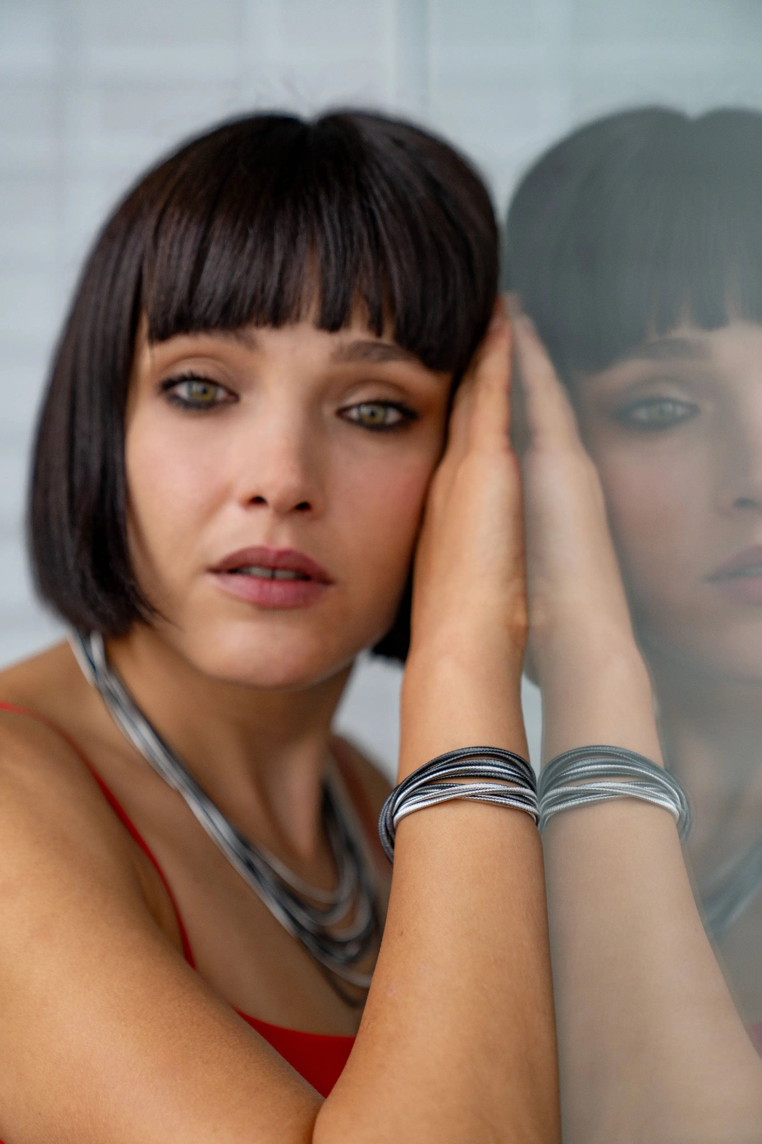 String - 925 silver bracelet, 10 strands