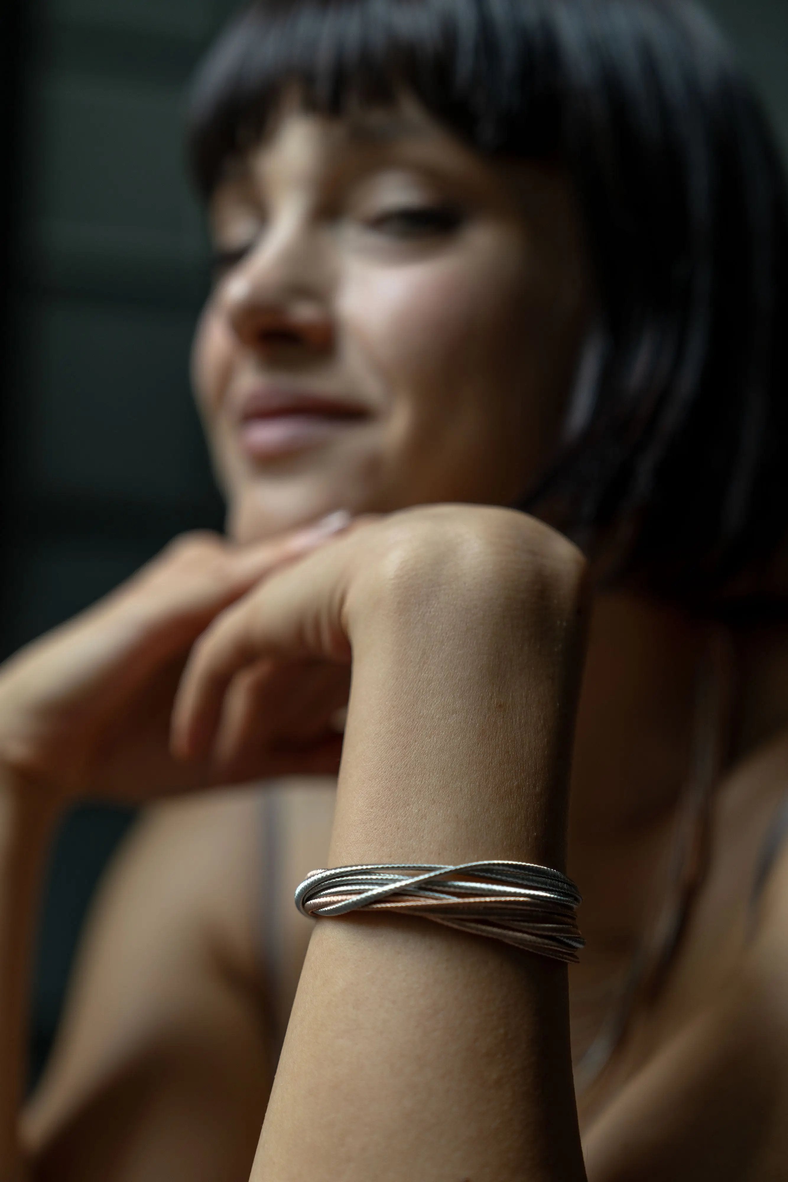 String - 925 silver bracelet, 10 strands