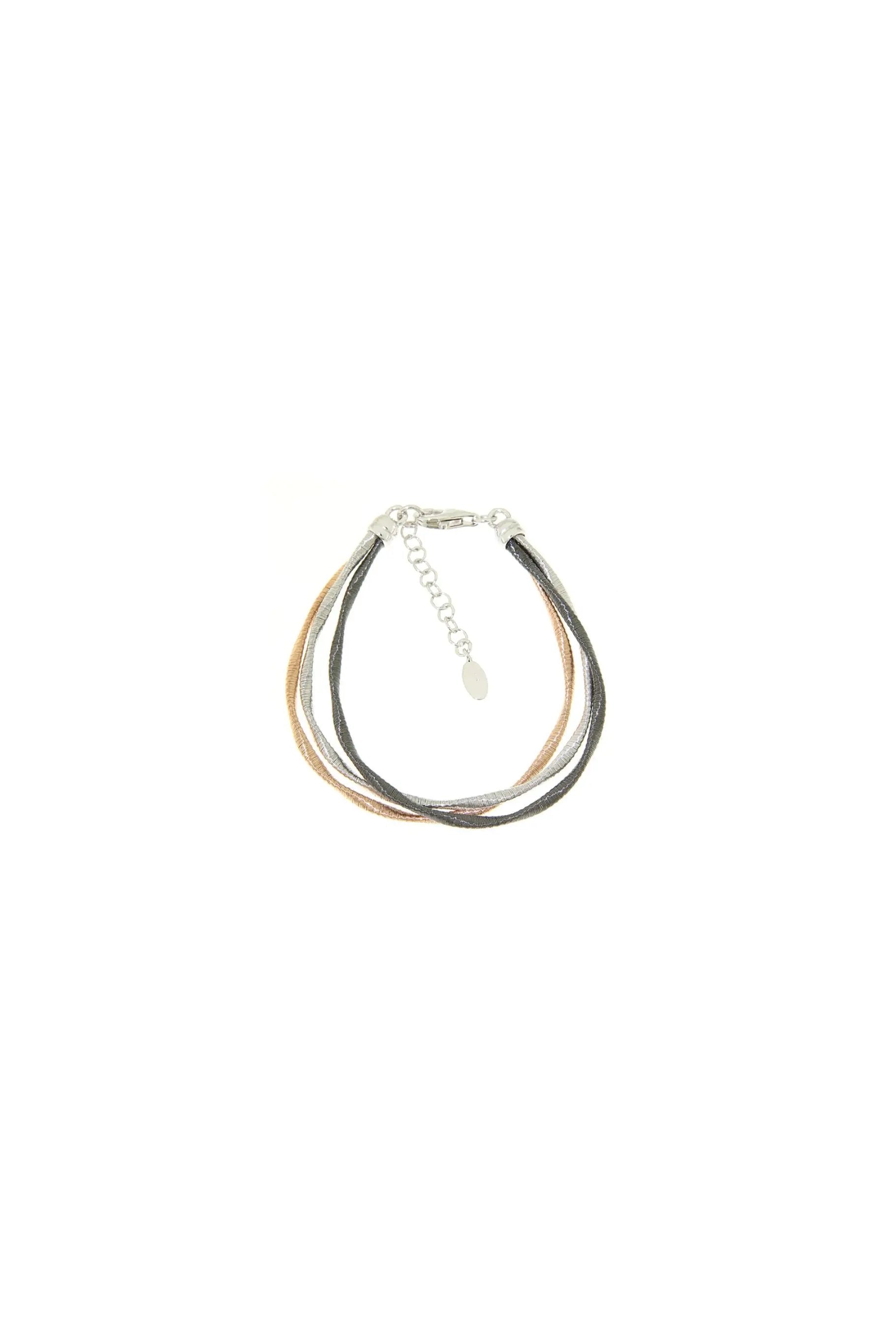String 3 - 925 silver bracelet, 3 strands with 3 colors