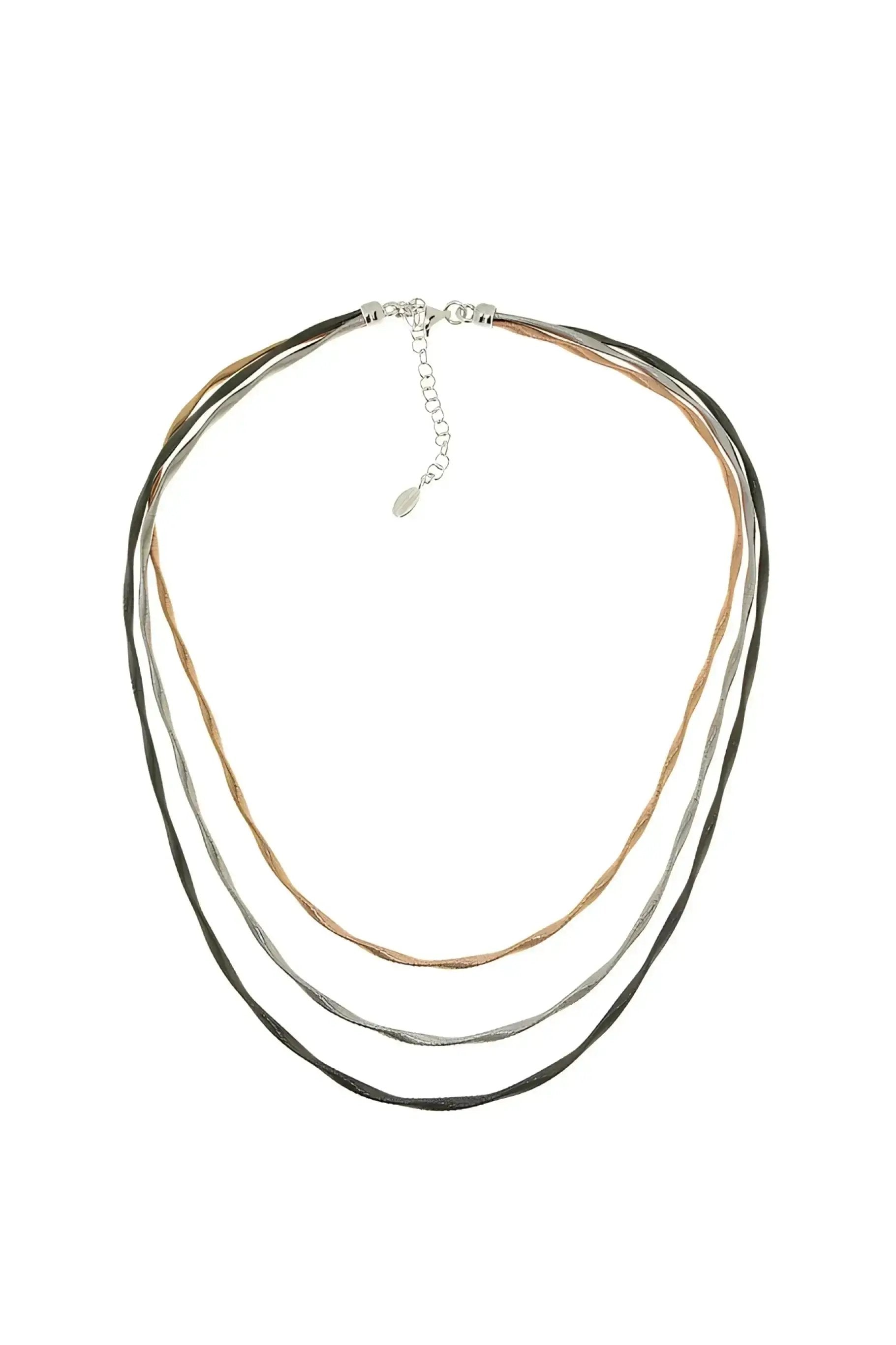 String 3 - collana in argento 925 3 fili con 3 colori
