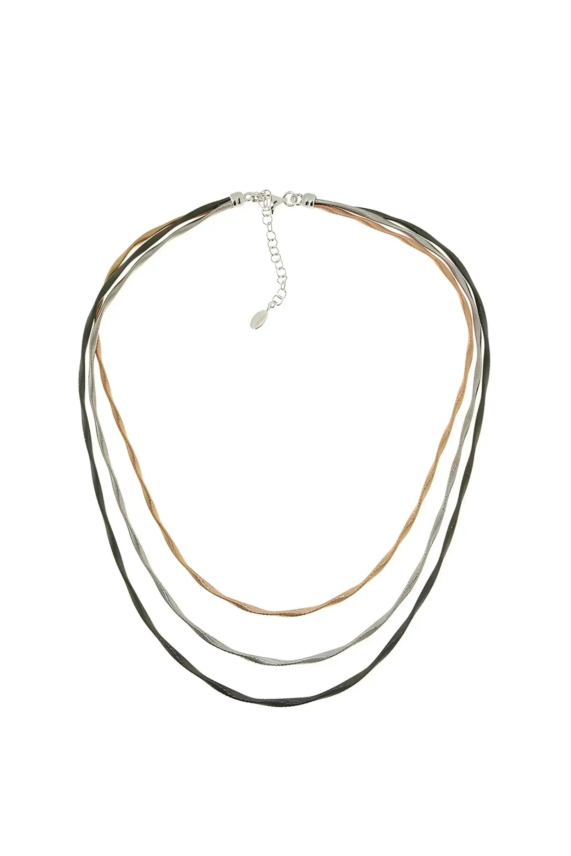String 3 - 925 silver necklace 3 strands with 3 colours