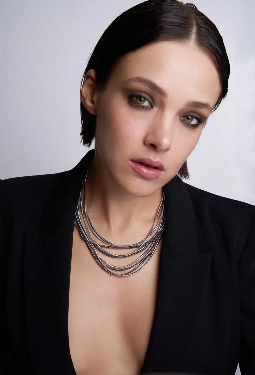 String - 925 silver necklace, 10 strands