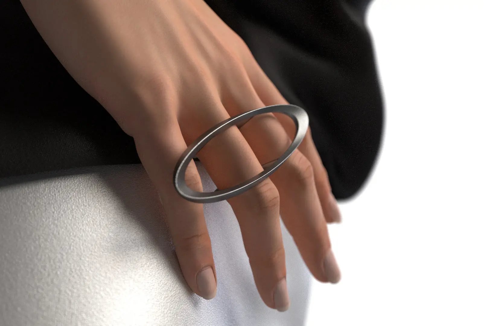 Orbita, anello in acciaio inox 316L, stampato diretto 3D