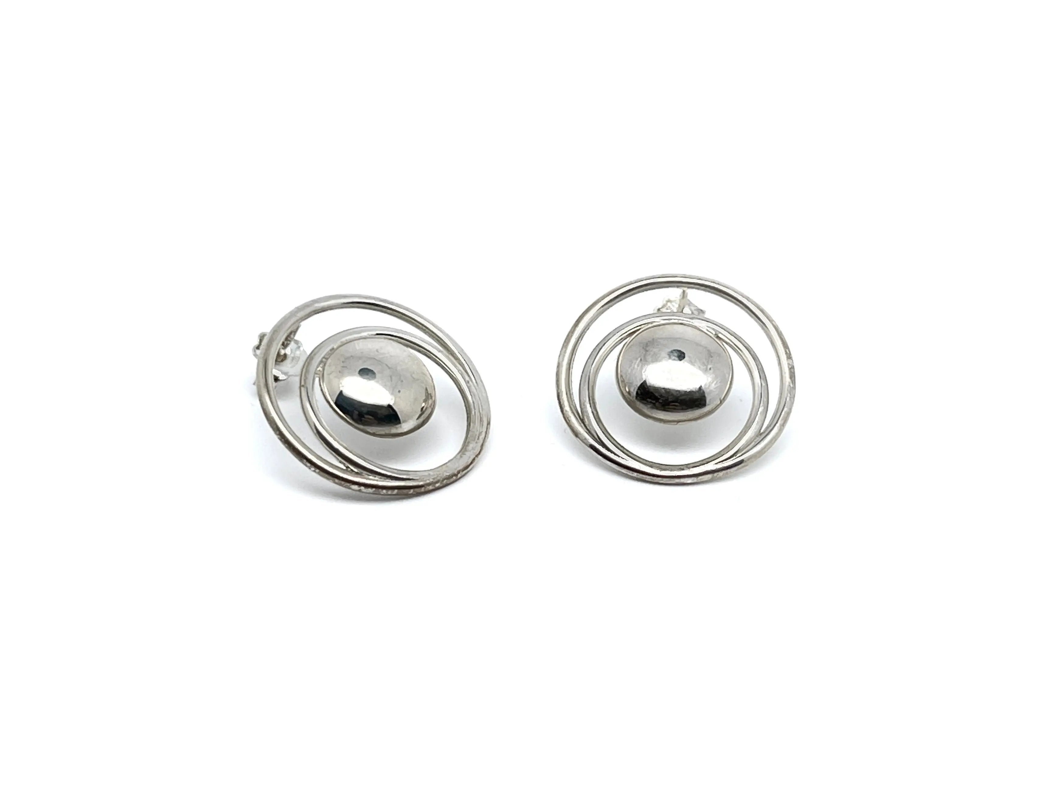 Rounding - 925 silver earrings