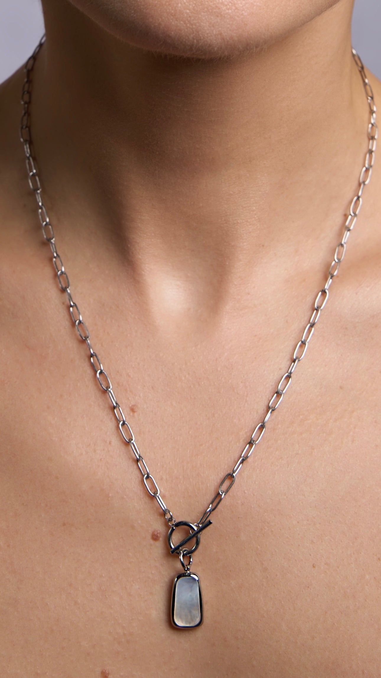 Shell - necklace with stainless steel pendant and shell