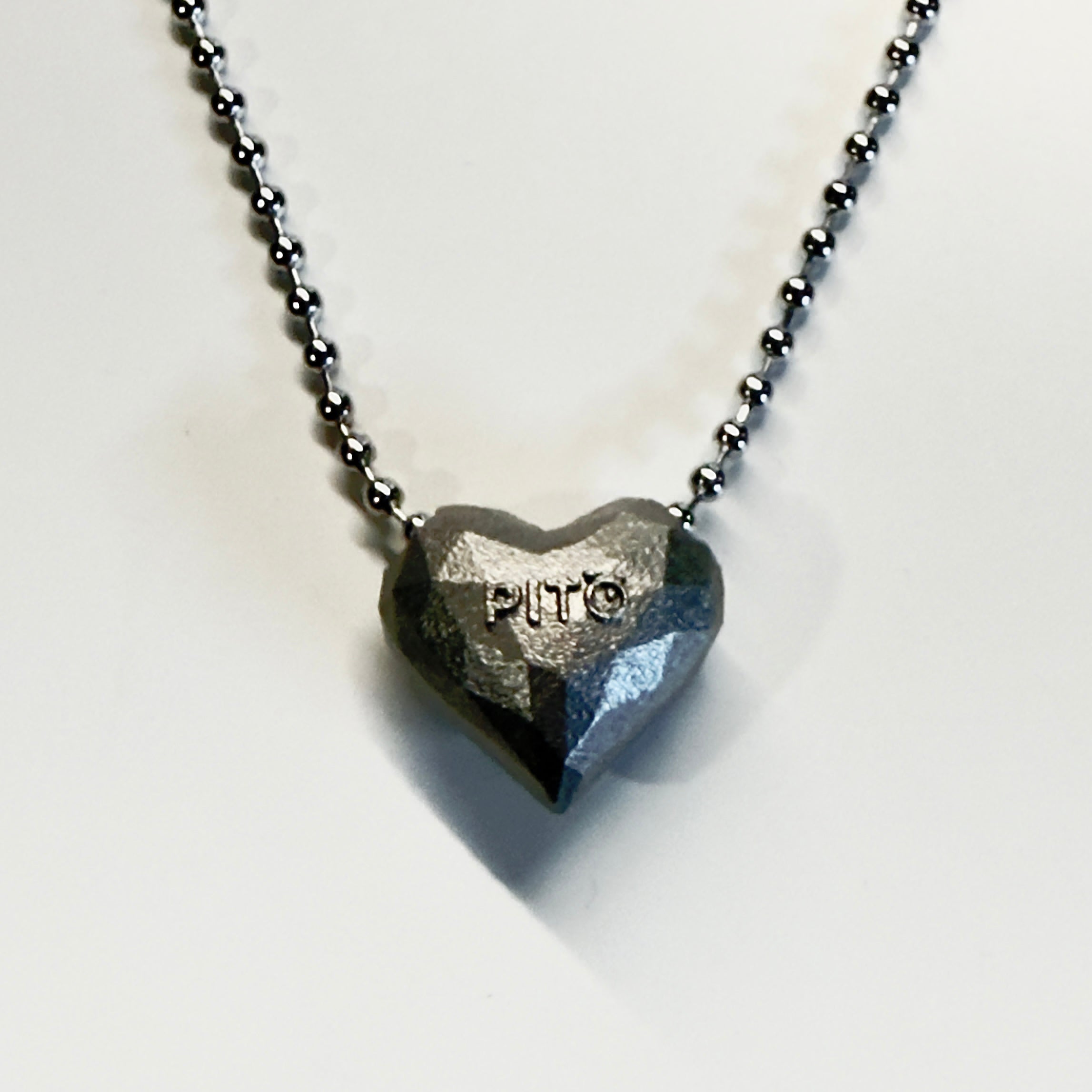 HeartRock - Direct 3D printed stainless steel necklace and pendant