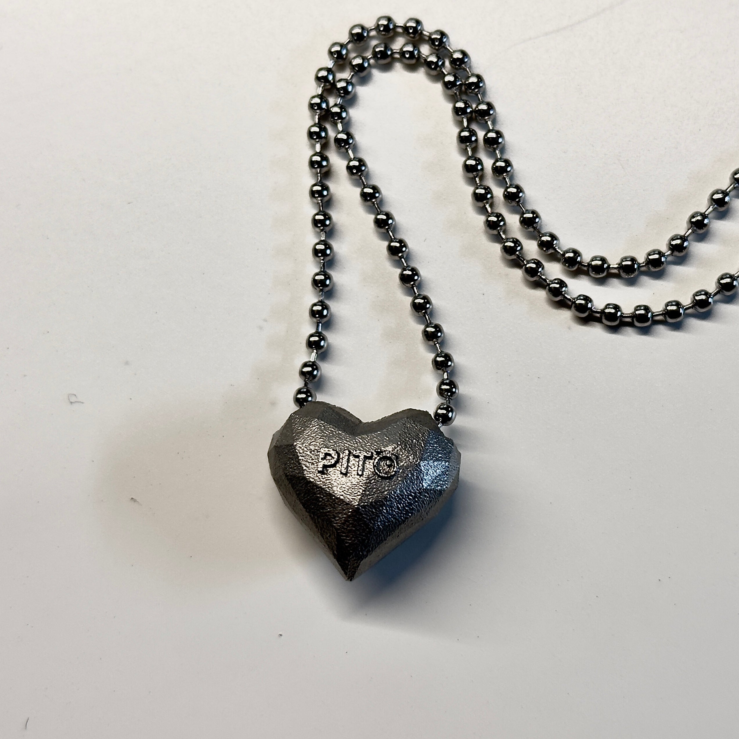 HeartRock - Direct 3D printed stainless steel necklace and pendant