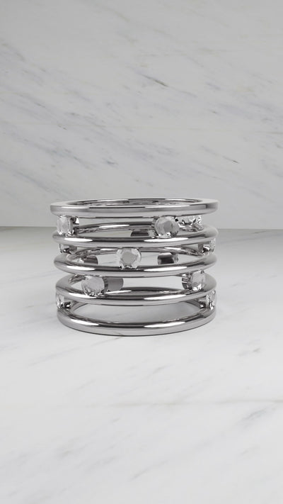 Pentagram Diamond - Ring in 925 silver and 14 zircons