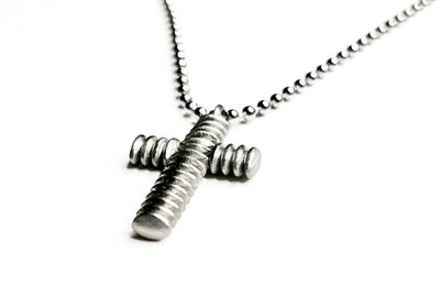 Croce, collana in acciaio inox 316L, stampato diretto 3D