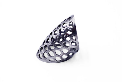 Favo, anello in acciaio inox 316L, stampato diretto 3D