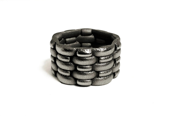 Intrecci, anello in acciaio inox 316L, stampato diretto 3D