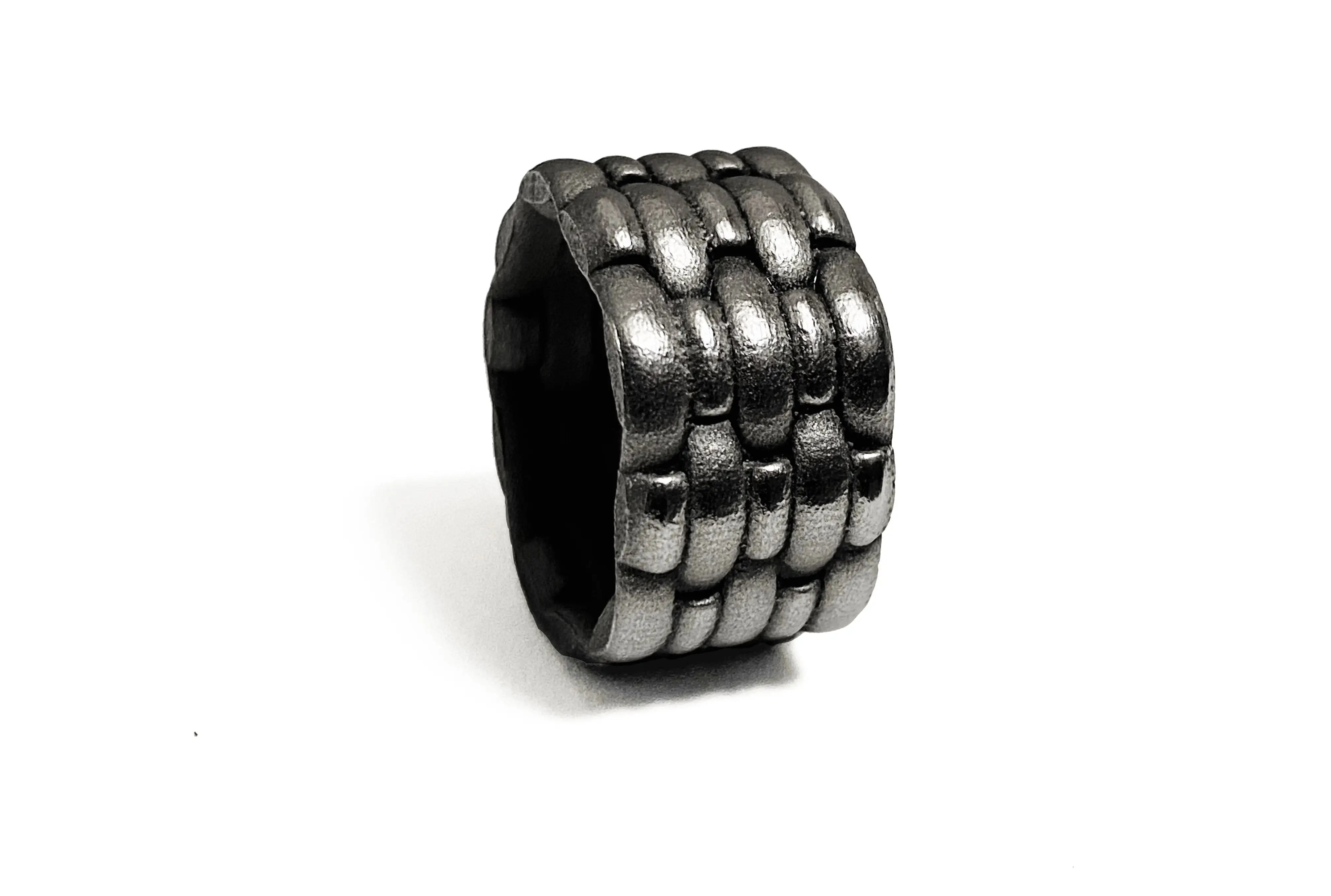Intrecci, anello in acciaio inox 316L, stampato diretto 3D