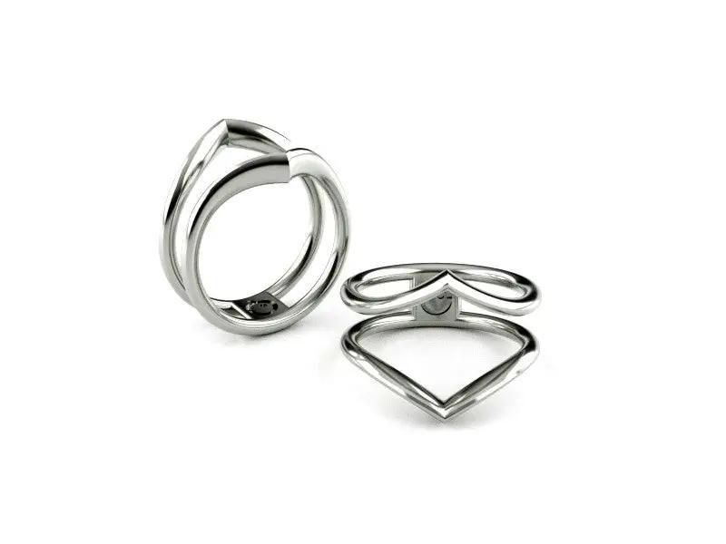 Kiss, anello in argento 925, su misura, 100% Made in Italy