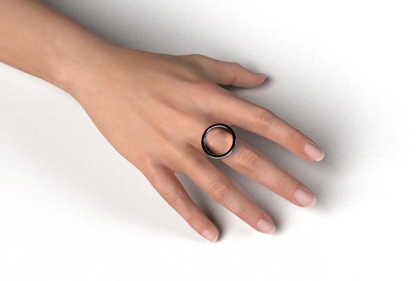 Loop, anello in argento 925, su misura, 100% Made in Italy