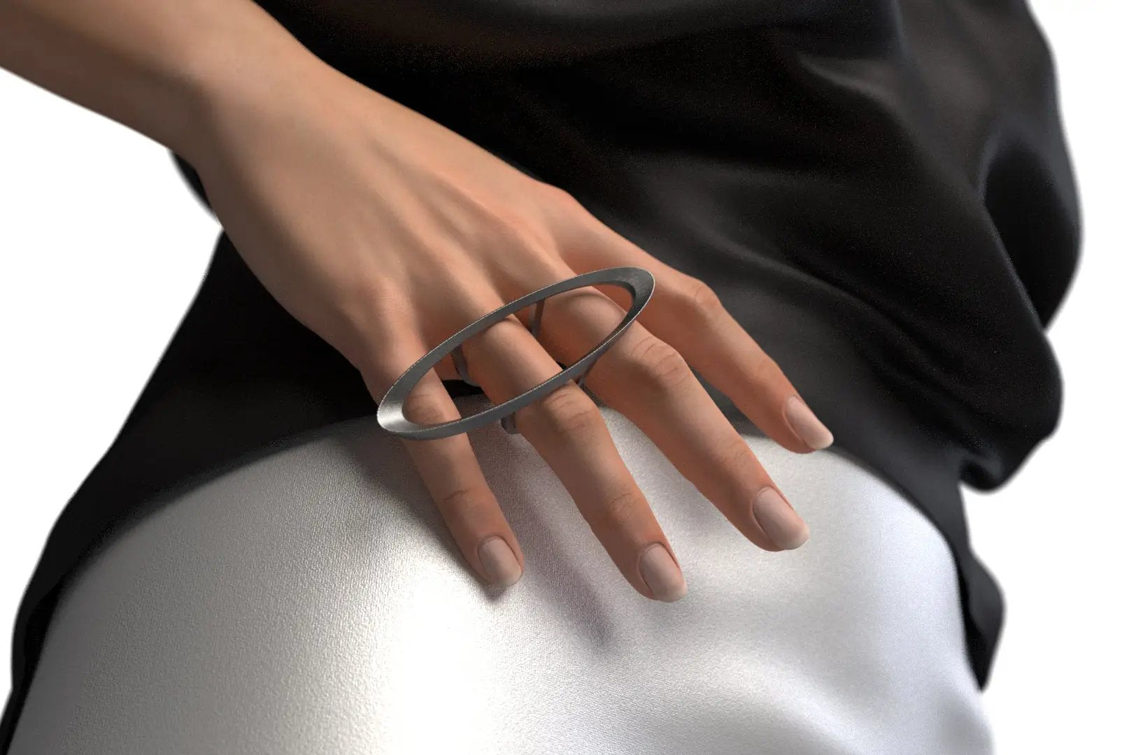 Orbita, anello in acciaio inox 316L, stampato diretto 3D