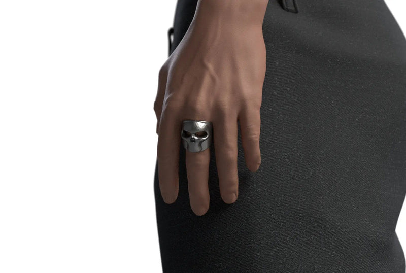 SilentSkull anello in acciaio inox 316L, stampato diretto 3D