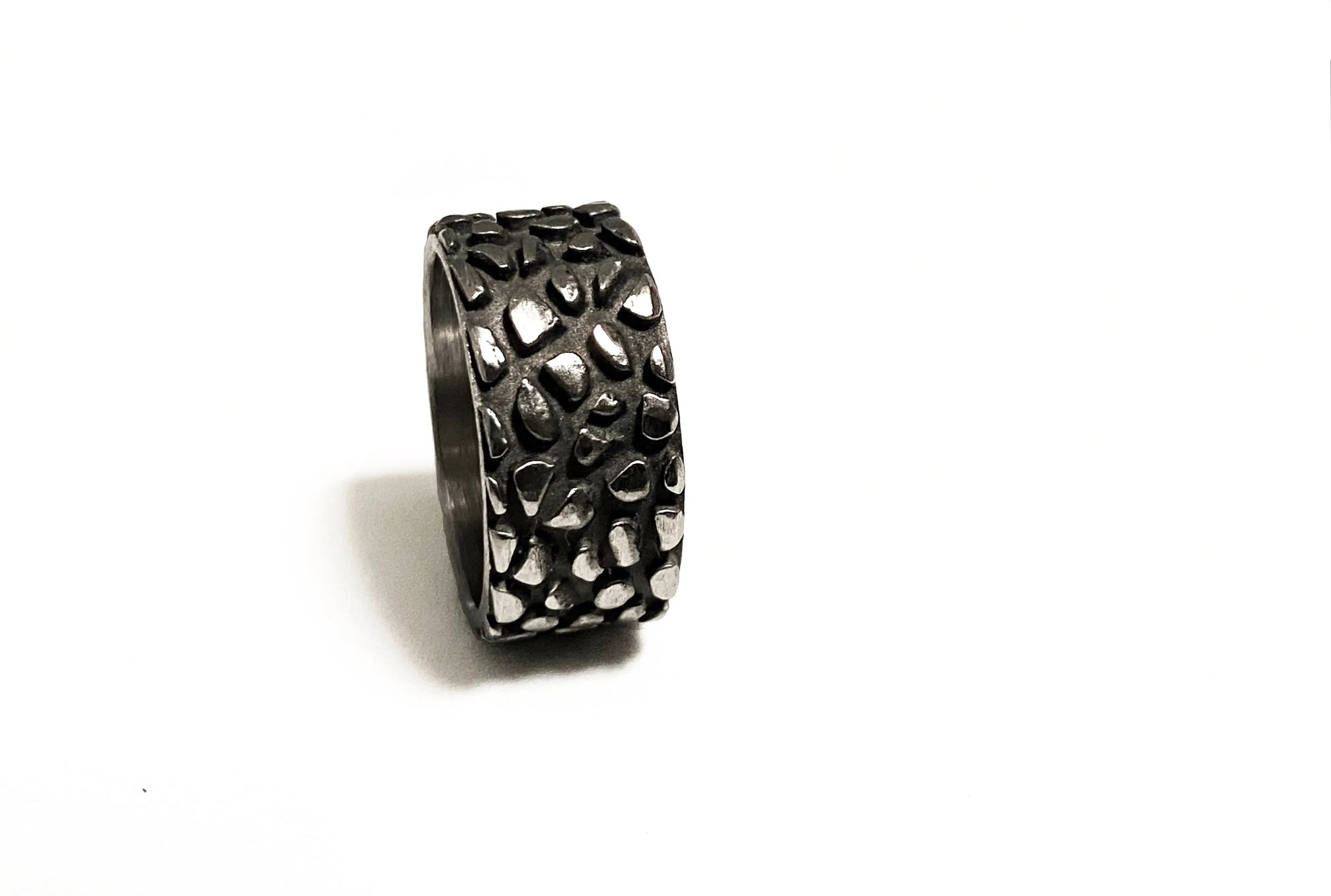 Stones, anello in acciaio inox 316L, stampato diretto 3D